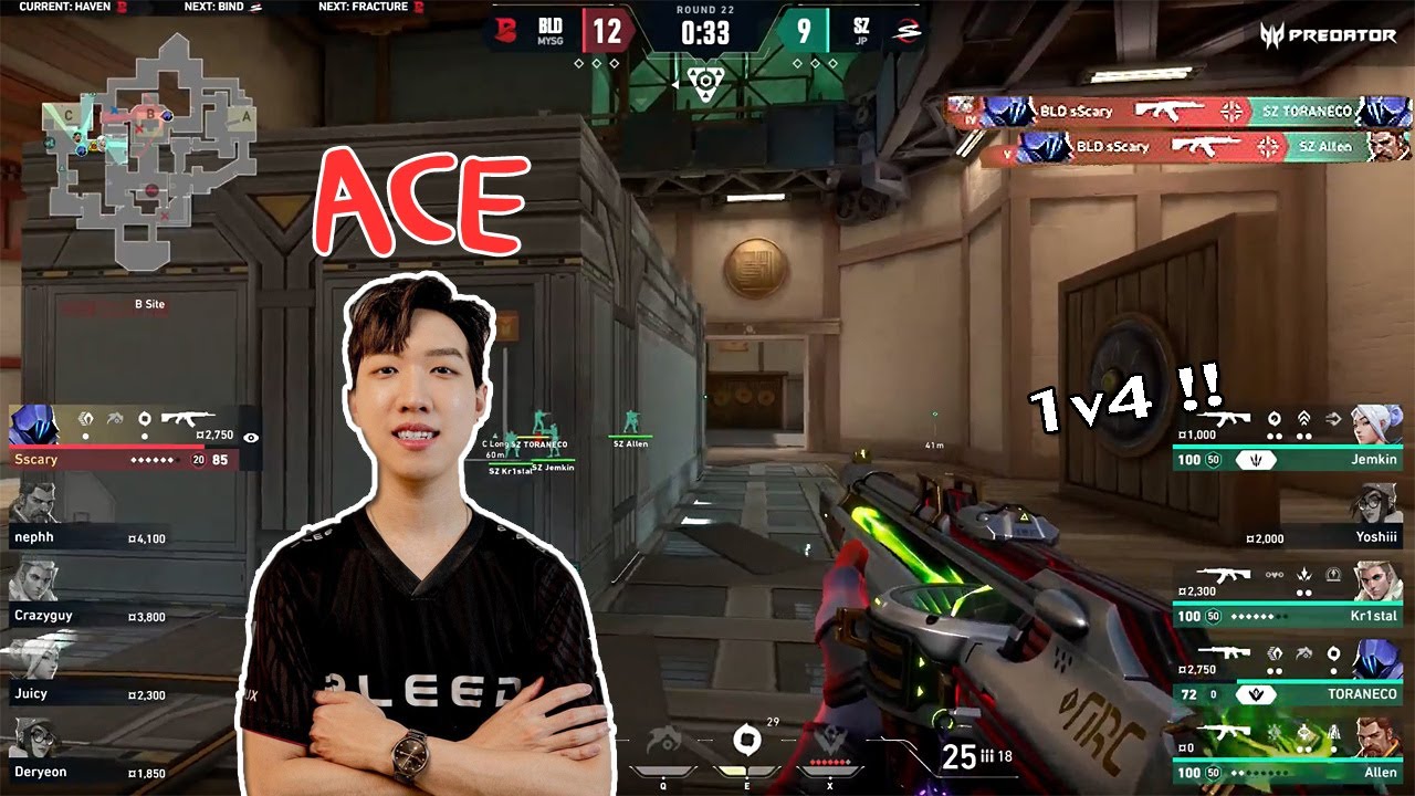 BLD sScary impossible 1v4 Ace против SCARZ | VCT Ascension Pacific 2023