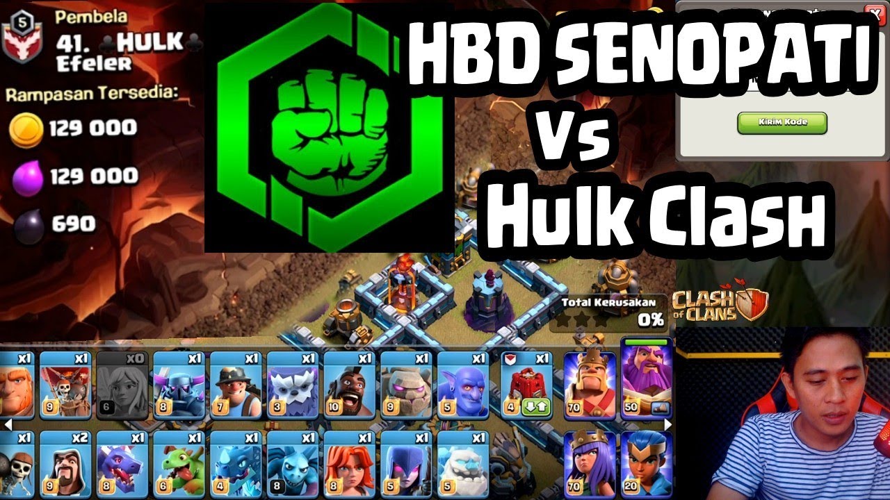 HBD SENOPATI VS EFELER HULK CLASH COC INDONESIA 2020