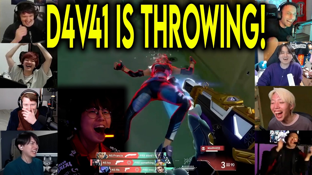 Valorant Streamers React To PRX D4v41 CRAZY THROW After T-Bagging NS Dambi In VCT