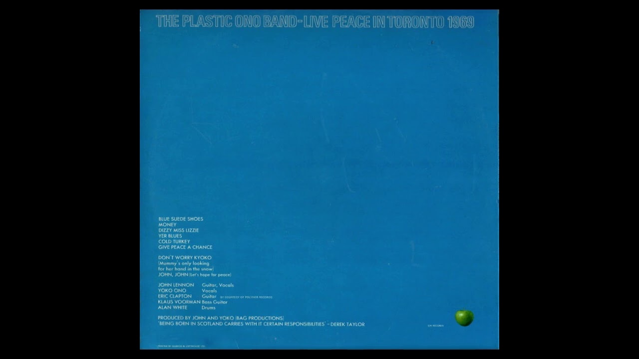 Plastic Ono Band- Live Peace In Toronto 1969- Vinyl Side 2