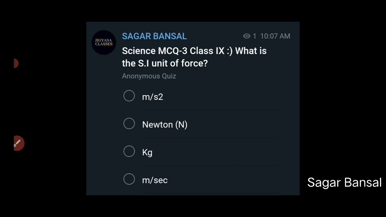 Science | Class IX | Daily MCQ Practice | Jigyasa Classes | SagarBansalsir