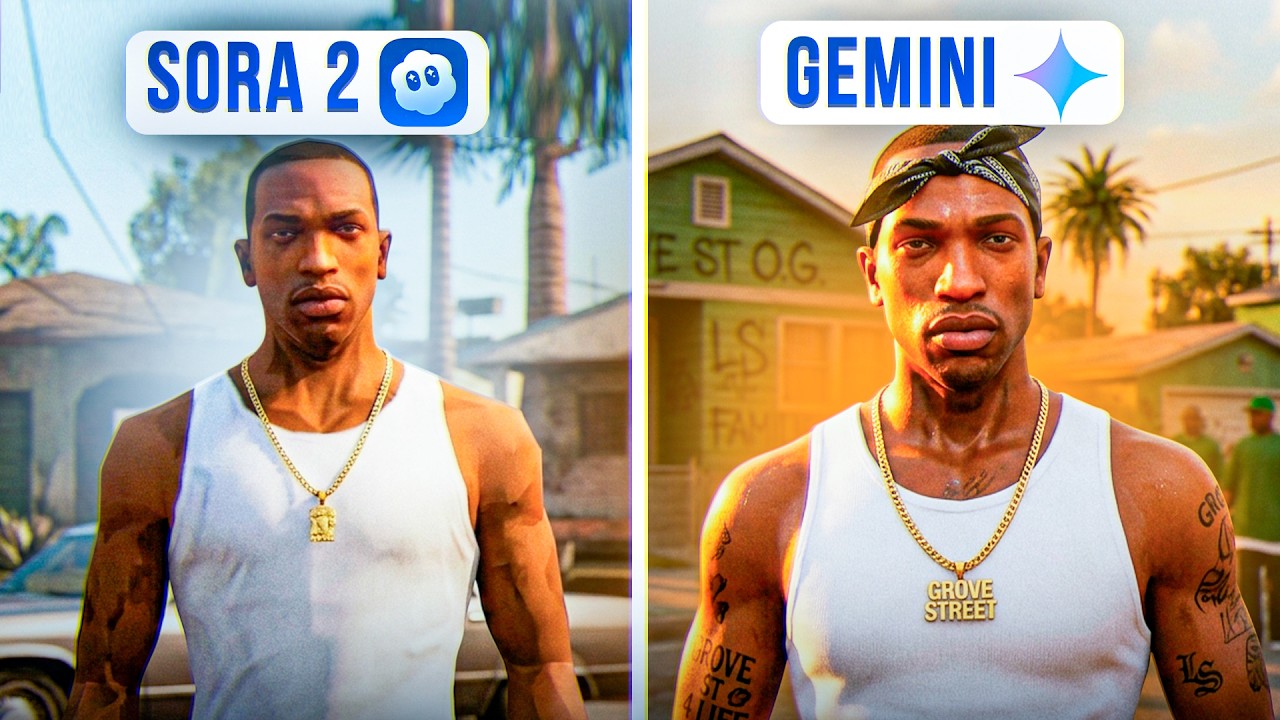 SORA 2 vs. Gemini: A Remake of Legendary GTA San Andreas Scenes