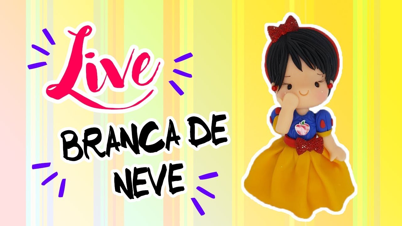 LIVE -  TOPO DE BOLO BRANCA DE NEVE - por Faby Rodrigues
