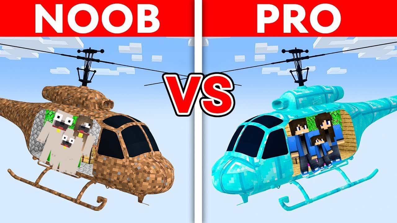 NOOB VS PRO DANI CSALÁD VS KIIS CSALÁD HELIKOPTER KIHÍVÁS A MINECRAFTBAN!