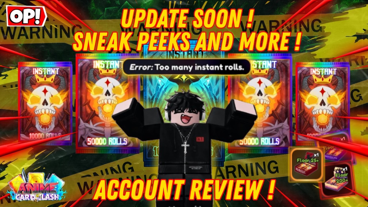 NEW SNEAKS! NEW UPDATE READY? Account Review - WE HAVE TONS of Packs! (Anime Card Clash Roblox)