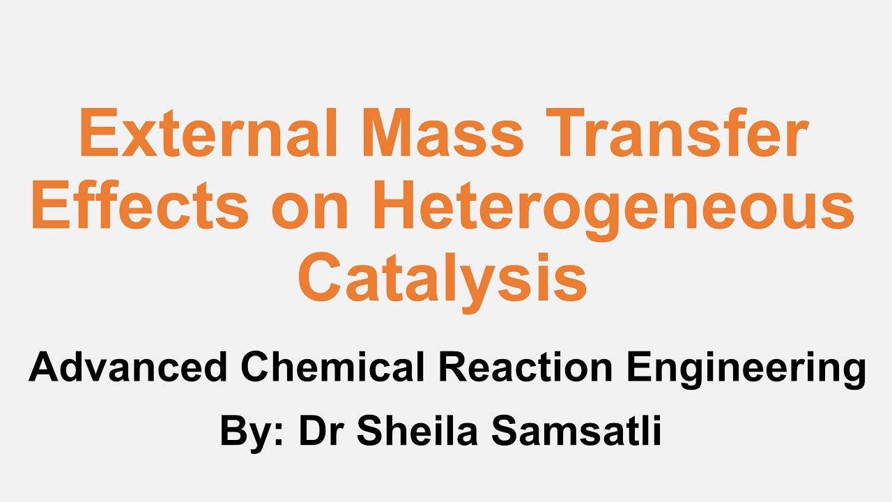 Adv Chemical Reaction Engineering. Topic 4 External Mass Transfer Effects on Heterogeneous Catalysis