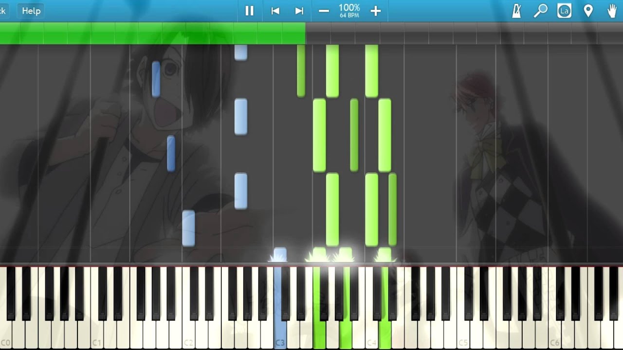 [Synthesia] Kuroshitsuji Book of Murder OST - Missed you (Piano) [Black Butler]