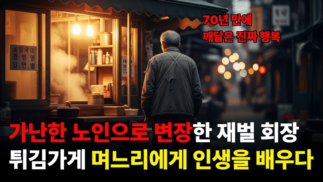 가난한 노인으로 변장한 재벌 회장 I 70년만에 깨달은 진짜행복 I  시니어 감동실화 I 노년의 후회와 깨달음 #시니어 #인생이야기 #감동 #노후 #가족 #재벌 #며느리 #튀김가게