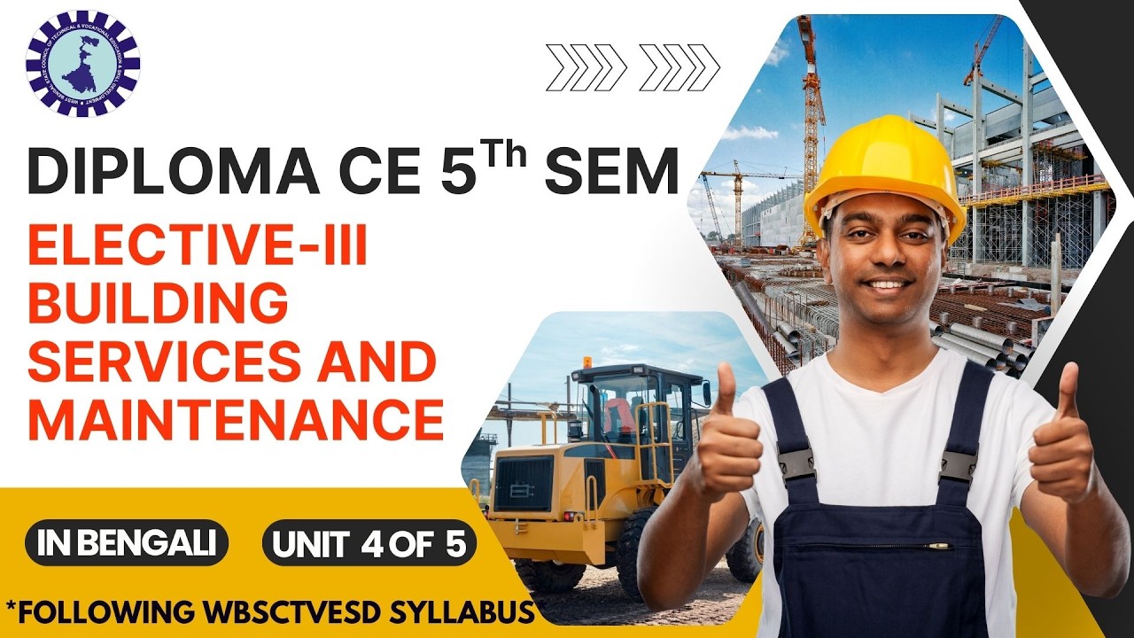 ELECTIVE-III BUILDING SERVICES & MAINTENANCE | Unit 4 Plumbing Services | WBSCTVESD |DiplomaCE5thsem