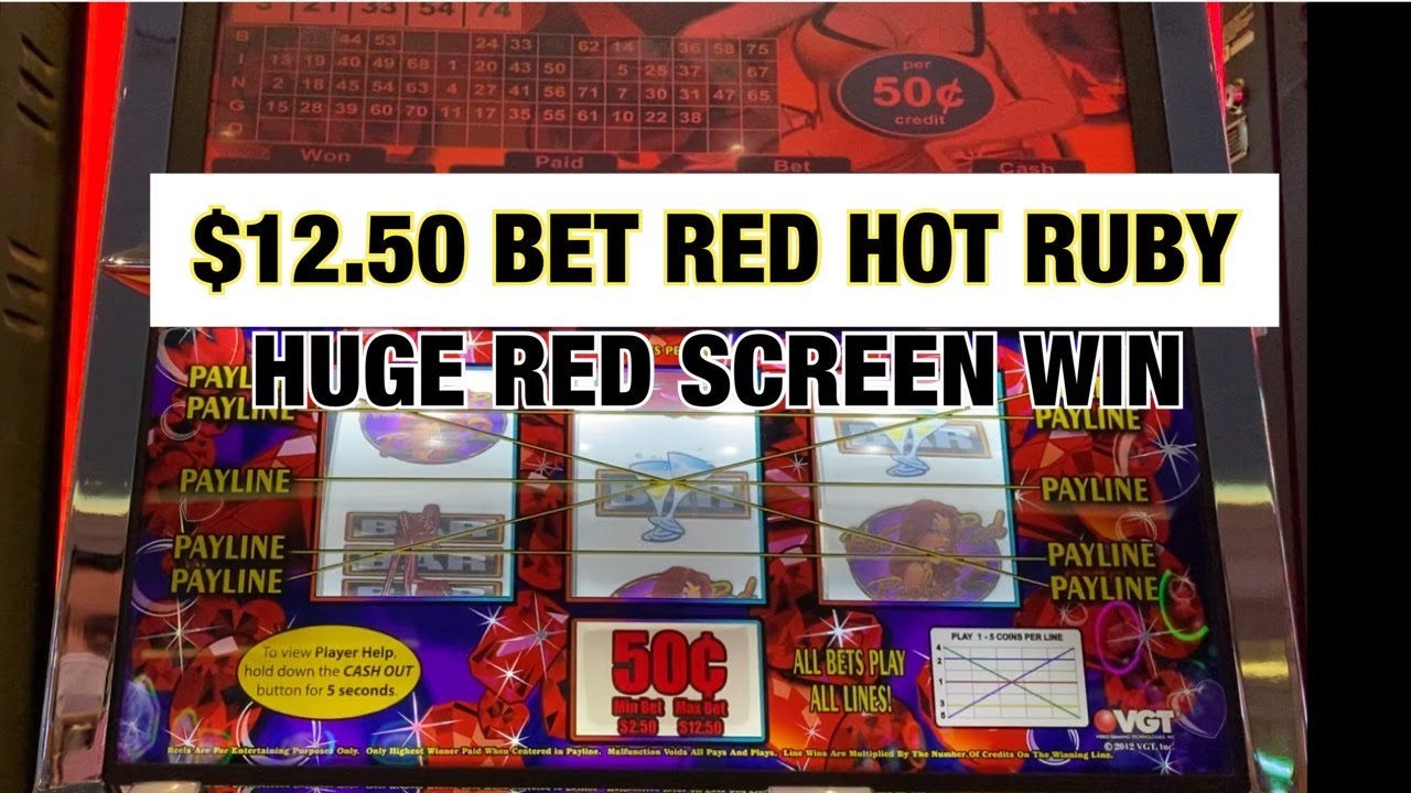 VGT 5 LINER HOT RED RUBY HUGE RED SCREEN ВЫИГРАЙТЕ СТАВКУ $12.50 У CHOCTOW DURANT + MR MONEY BAGS!