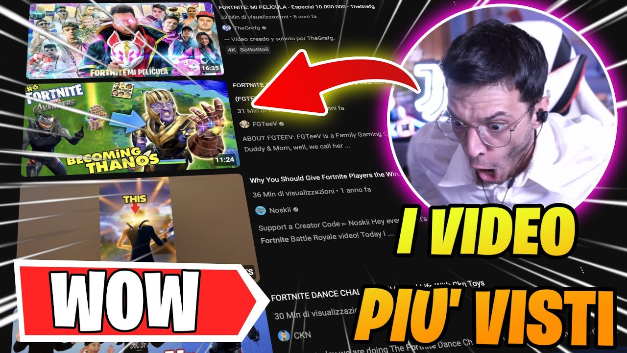 I VIDEO PIU' VISTI DI FORTNITE! SmiReact 