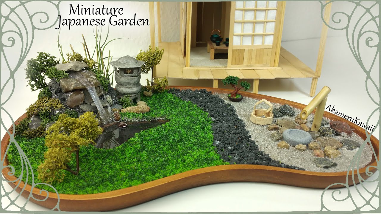Miniature Japanese inspired Garden w/ working Lantern - Tutorial