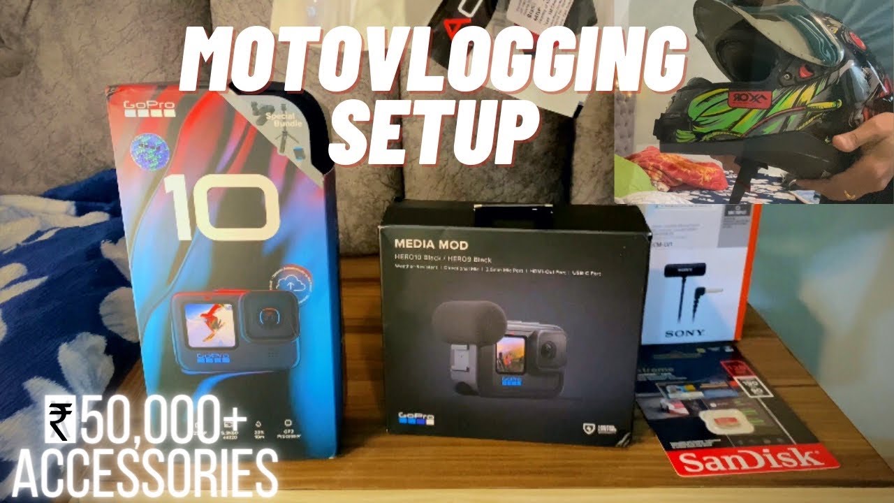 Gopro Hero10 unboxing-Full Motovlogging setup | Media mod | Sony lavalier microphone | Sandisk card