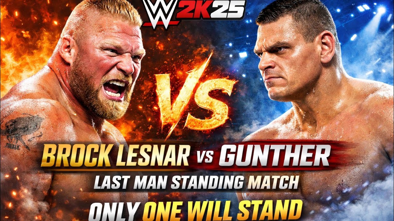 BROCK LESNAR vs GUNTHER 🔥 LAST MAN STANDING | WWE 2K25