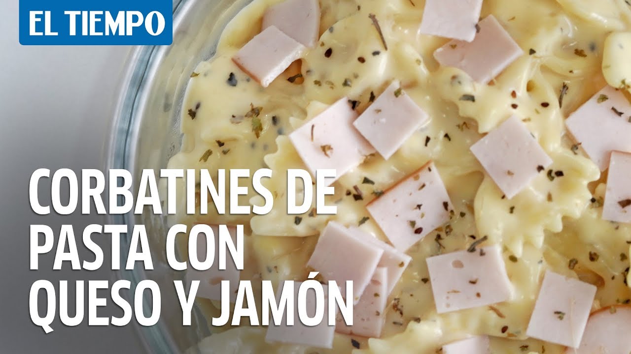 Un almuerzo diferente con pasta de salsa de quesos y jamón