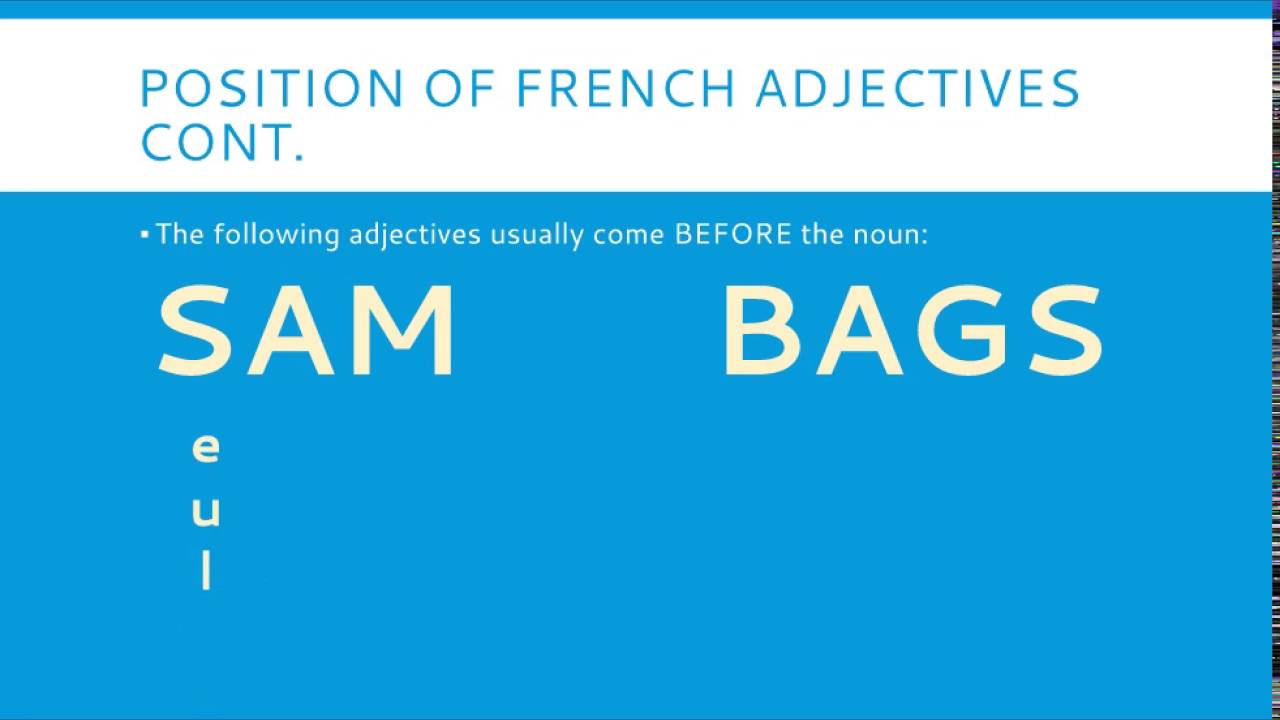 Placement of French Adjectives