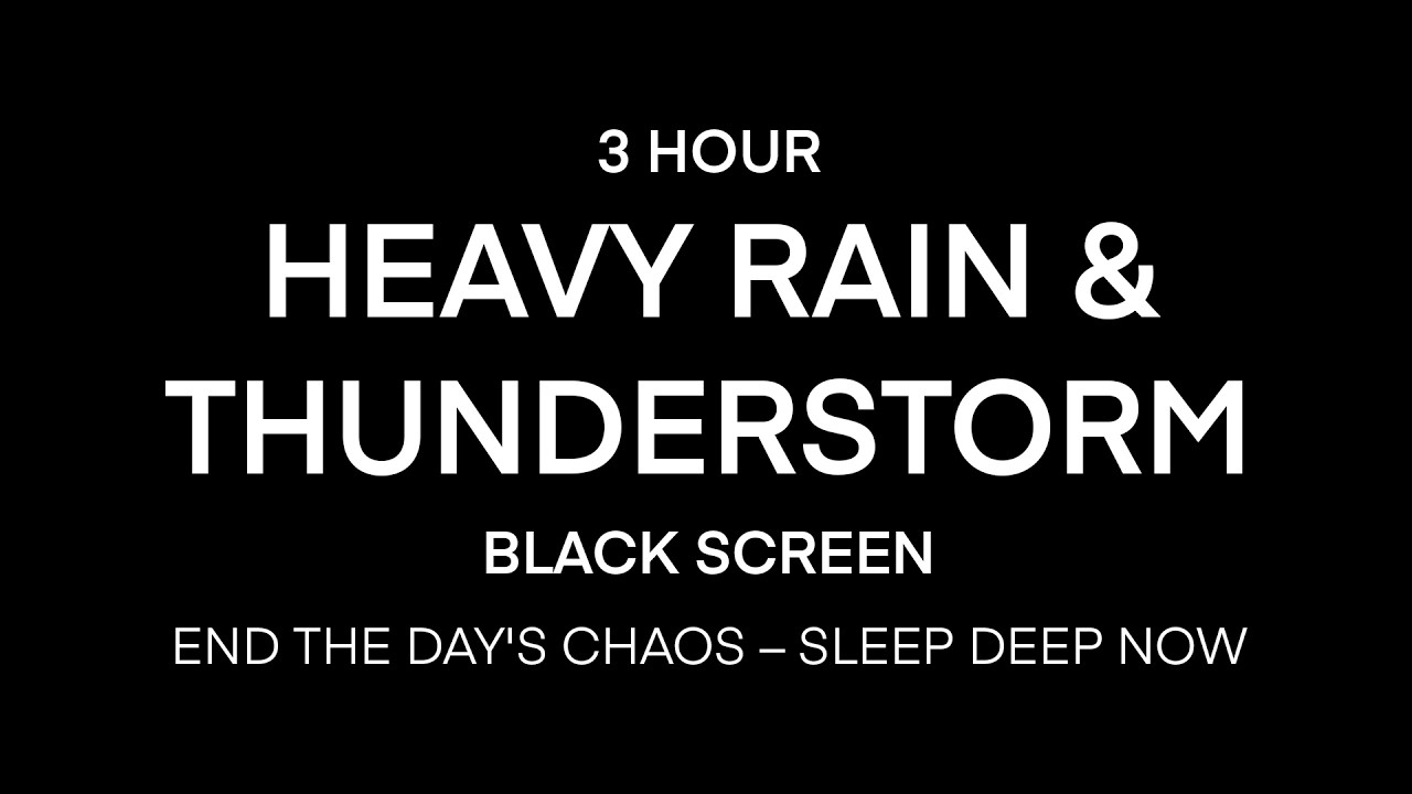 Heavy Rain Sounds and Thunder for Sleep, No Ads | Black Screen | Relax and Sleep Deeply