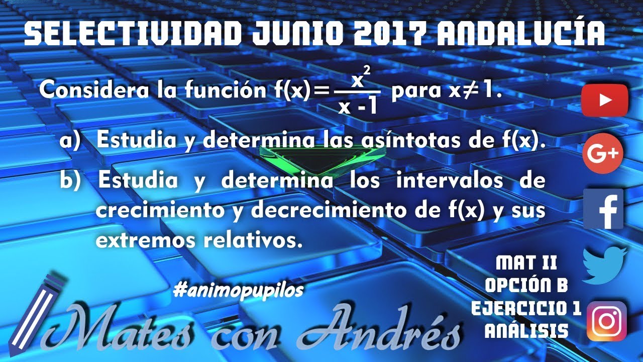 Selectividad Pau Andalucía Junio 2017 Matemáticas II – Estudio de una función racional