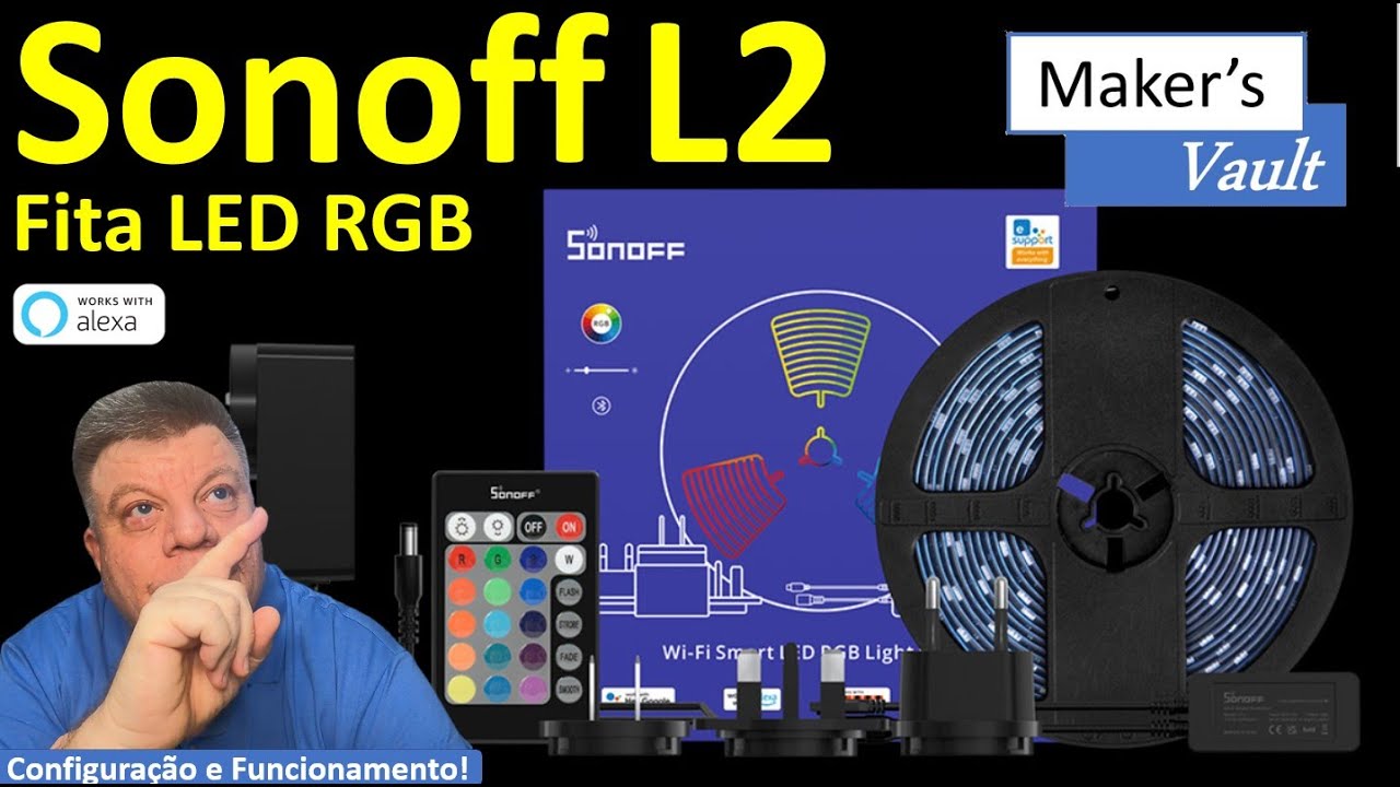 Sonoff L2 Fita de LED RGB Inteligente: Configuração e Funcionamento - Use com Alexa!