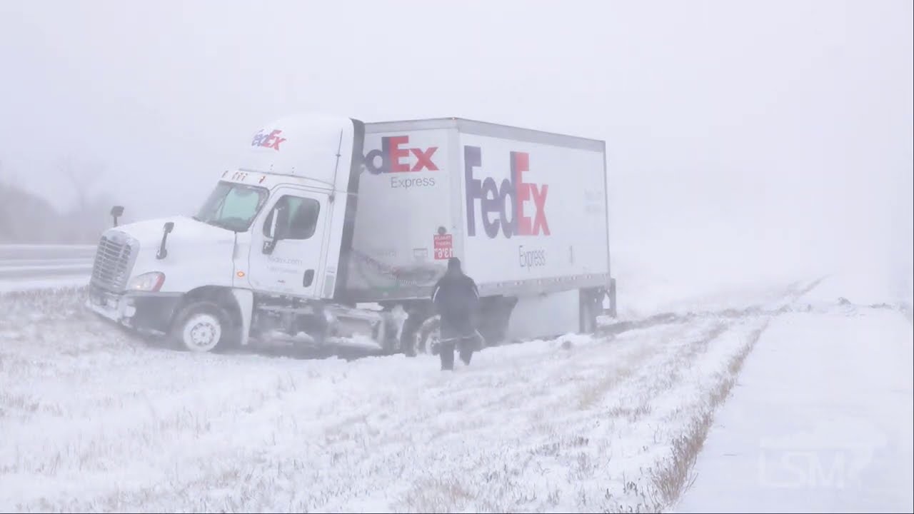 01-15-2021 Western Iowa Blizzard Wreaks Havoc - Truck Slide Offs and Roll Overs - Patrol Car Pulled