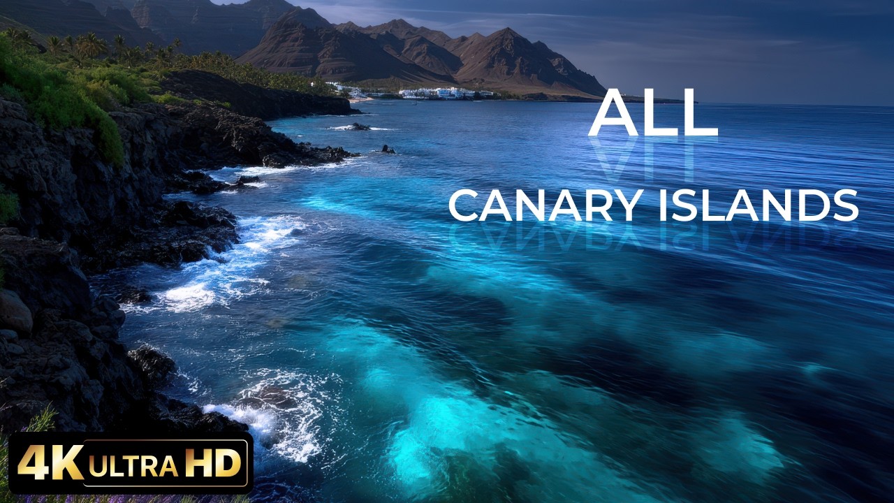 Canary Islands 4K Nature 🌋 Relaxing Ambient Music for Meditation 2 Hour 39 Min