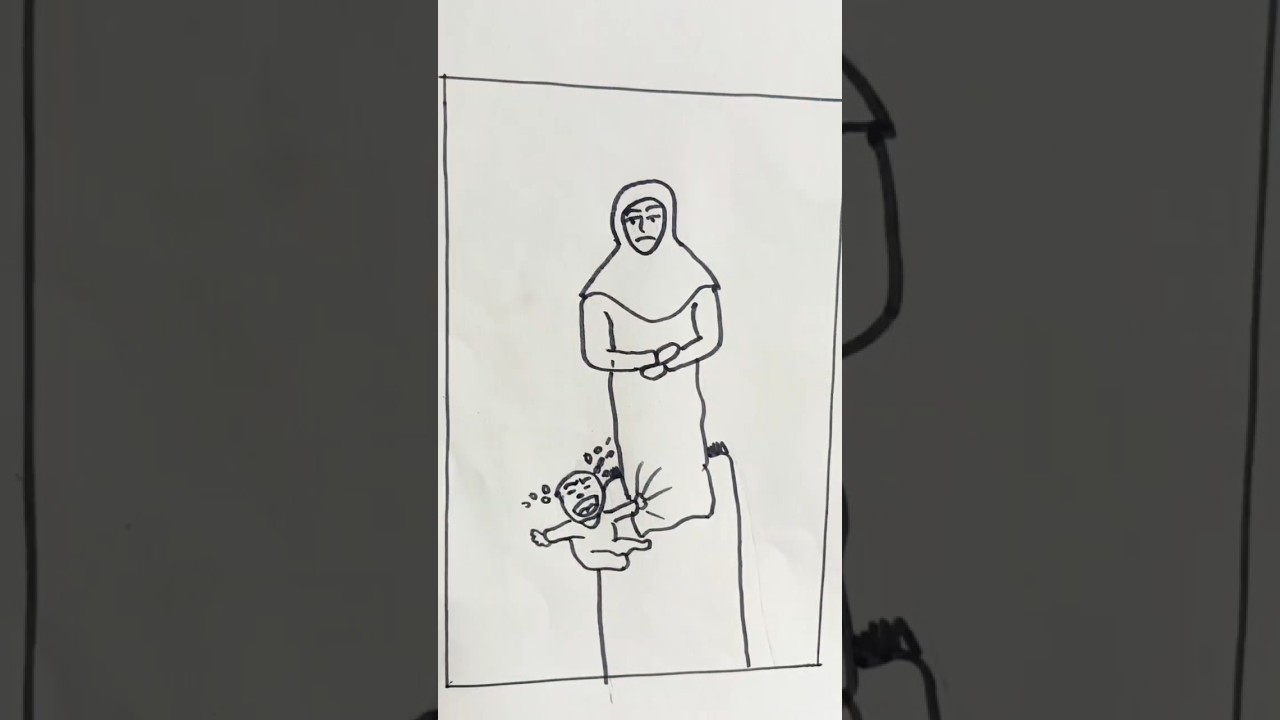Islamic Mother with child drawing || #drawing #islamic #shorts