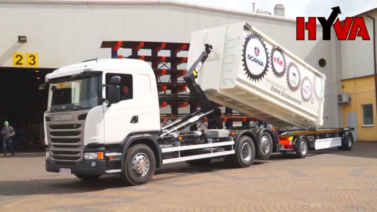 Scania G410 hakowiec (hookloader) HyvaLift TITAN z przyczepą WIELTON