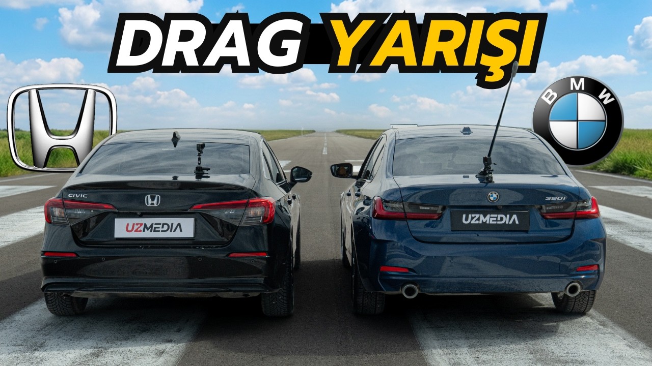 Alman Mühendisliği mi Japon Gücü mü? | BMW 320i vs Honda Civic Drag Yarışı!