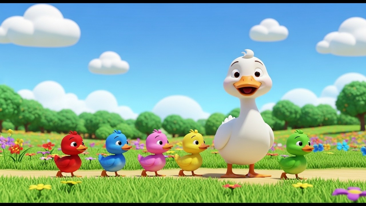 5 Little Ducks | Colorful 3D Nursery Rhyme Adventure for Kids and Toddlers
