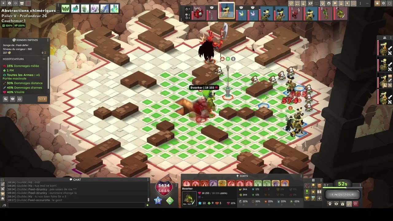 Combat final cauchemar 1 sans achat Dofus (panda éni iop cra)