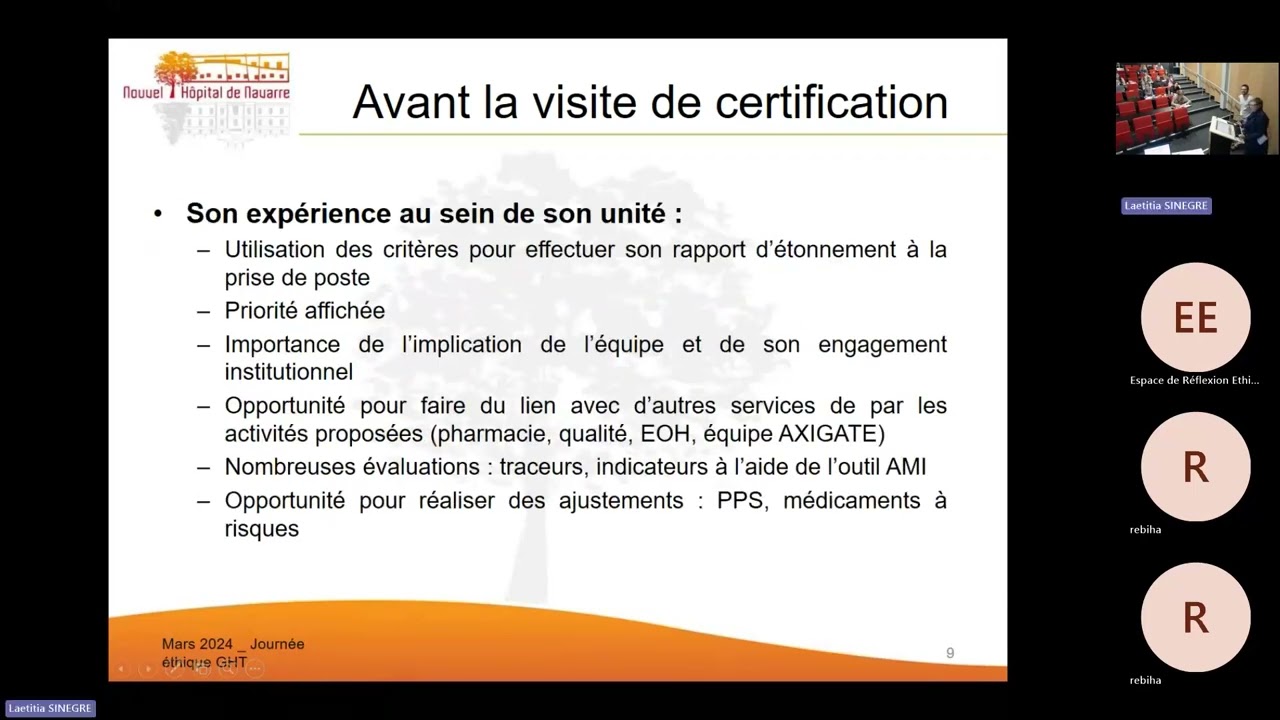 Intervention regards croisés sur la certification nouvel hôpital de navarre