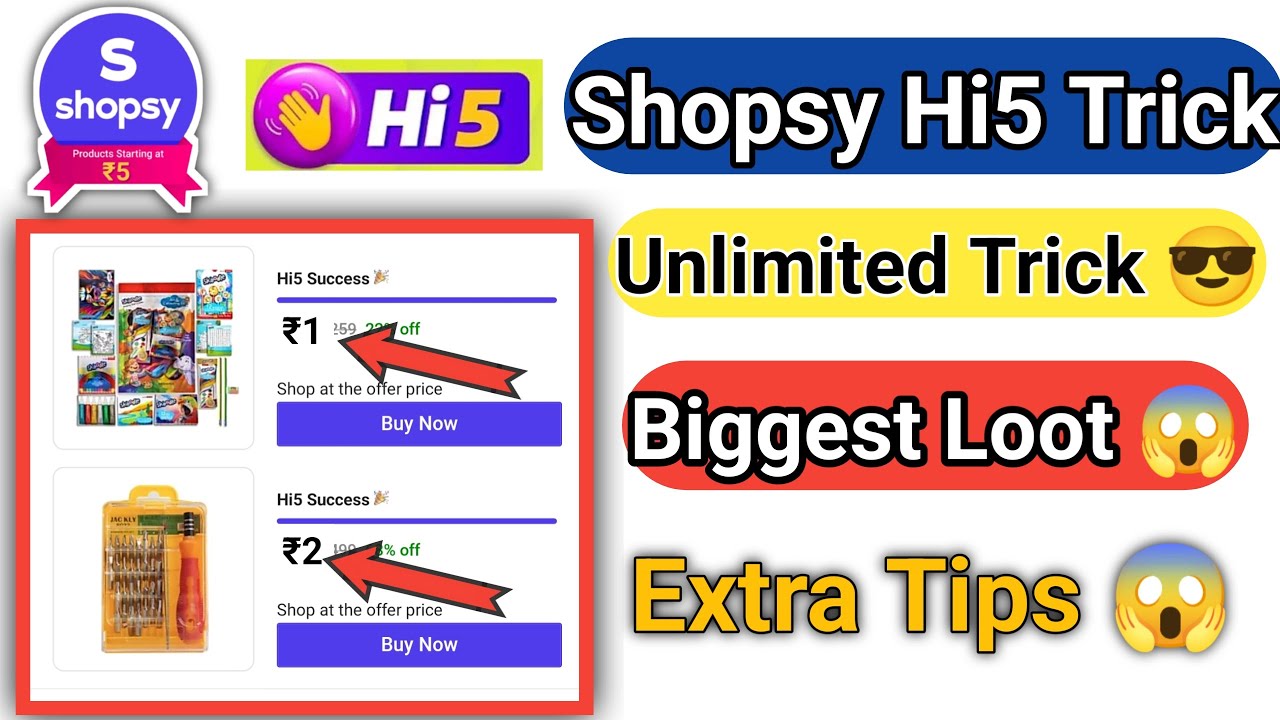 Shopsy hi5 Unlimited Trick 😱 Shopsy Hi5 one device trick 😎 Shopsy without Otp Trick ll Shopping