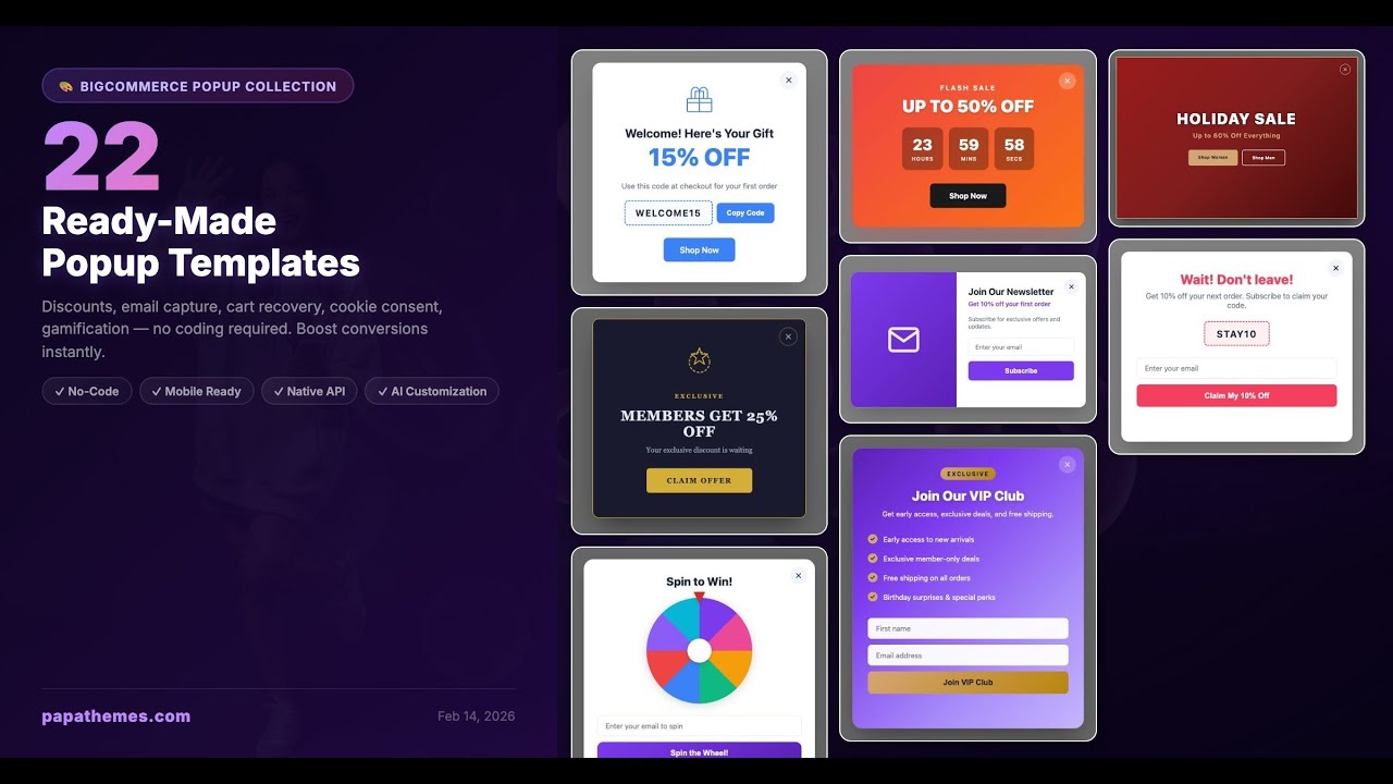 22 BigCommerce Popup Templates — Boost Conversions Instantly | PapaThemes