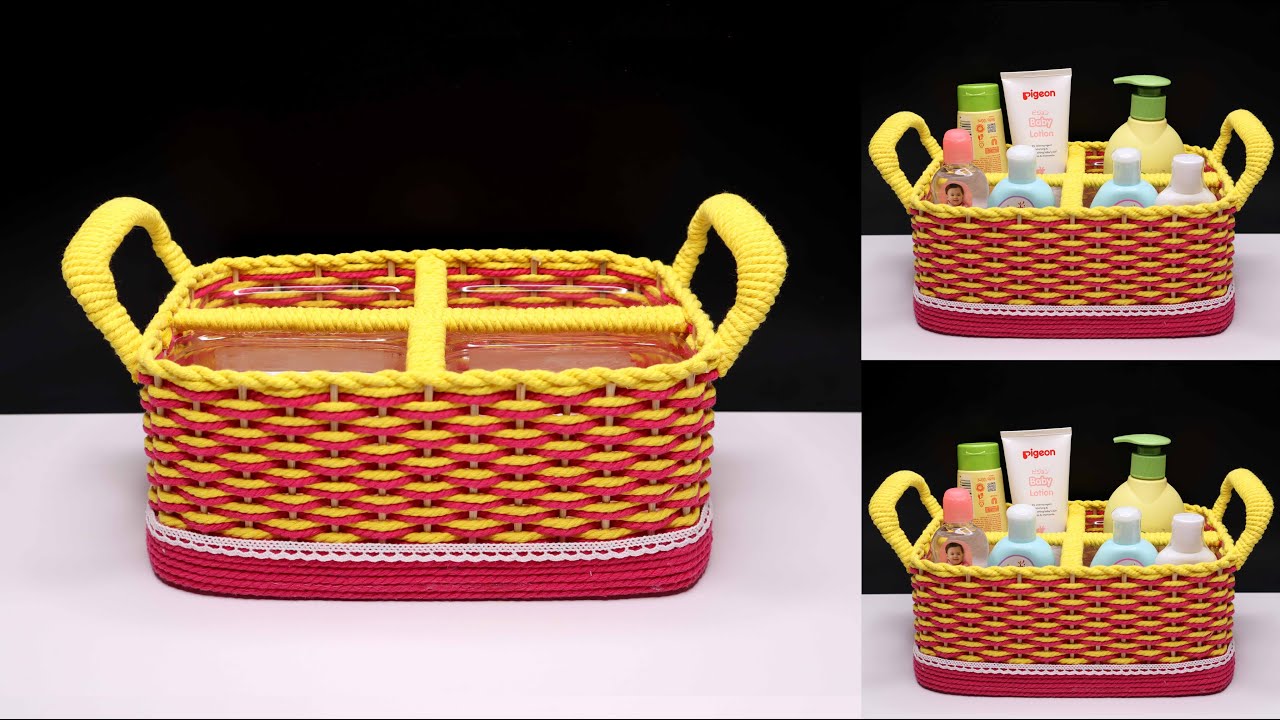 DIY Rope organizer Ideas | Rope basket storage ideas | Wadah serbaguna botol bekas dan tali