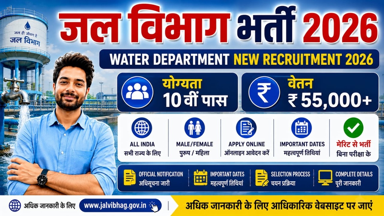 Jal Vibhag Recruitment 2026 | जल विभाग भर्ती 2026 | New Govt Job Vacancy in 2026 | New Vacancy 2026
