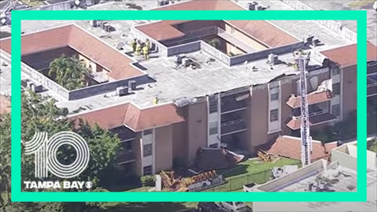 South Florida apartment building evacuated after portion of roof collapses