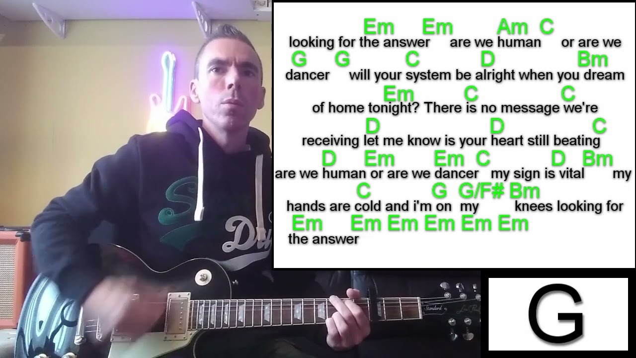 Human - The Killers / Guitar Lesson / Cover / Lyrics