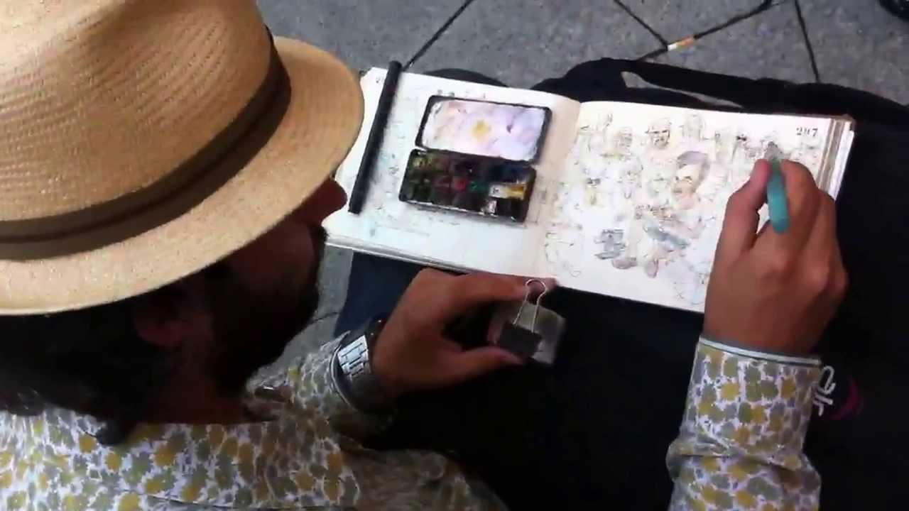 Drawing demo by Ch'ng Kiah Kiean (and Lapin drawing him)