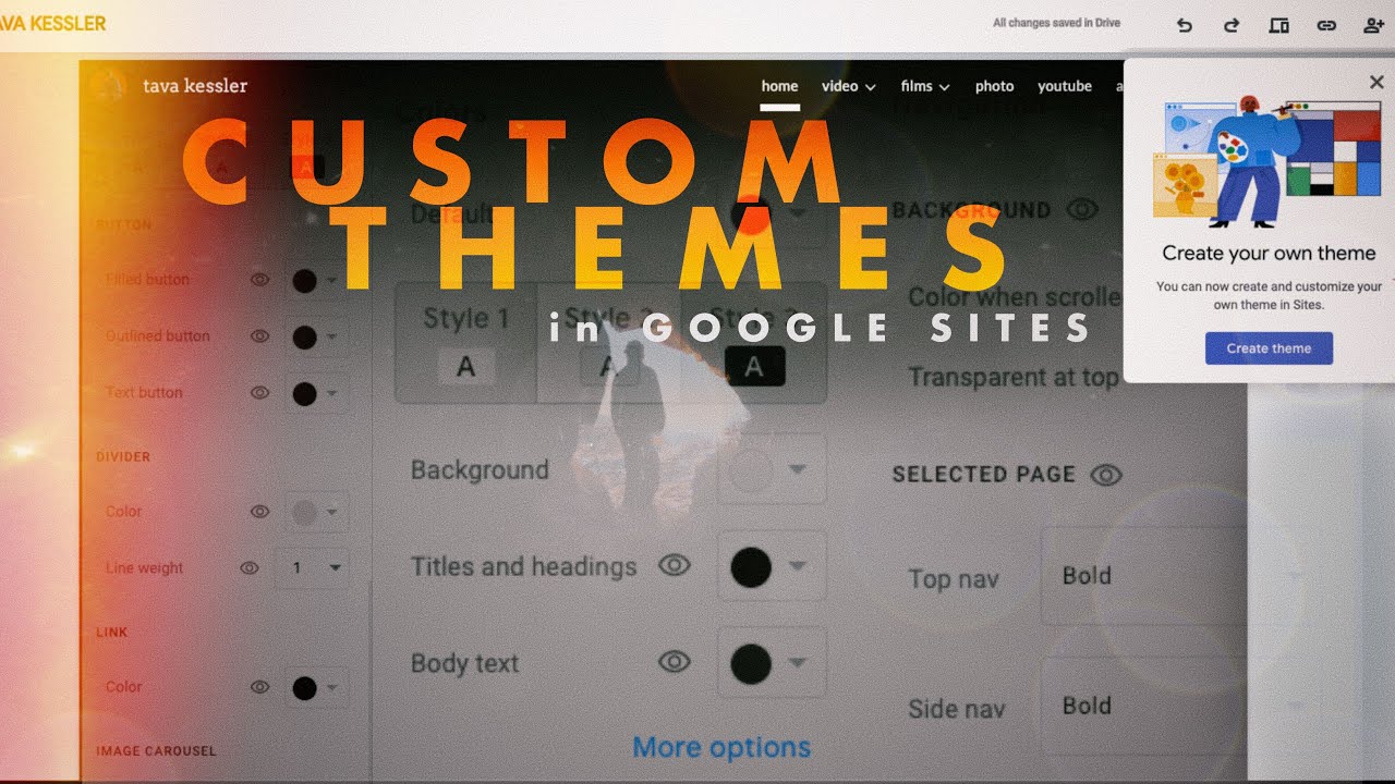 Custom Themes in Google Sites are HERE! (the HUGE update I've been waiting for)