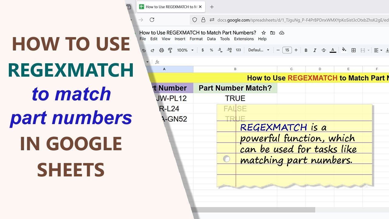 Google Sheets | REGEXMATCH | Powerful | Function | Match | Text | Example | Spreadsheet | Tutorial