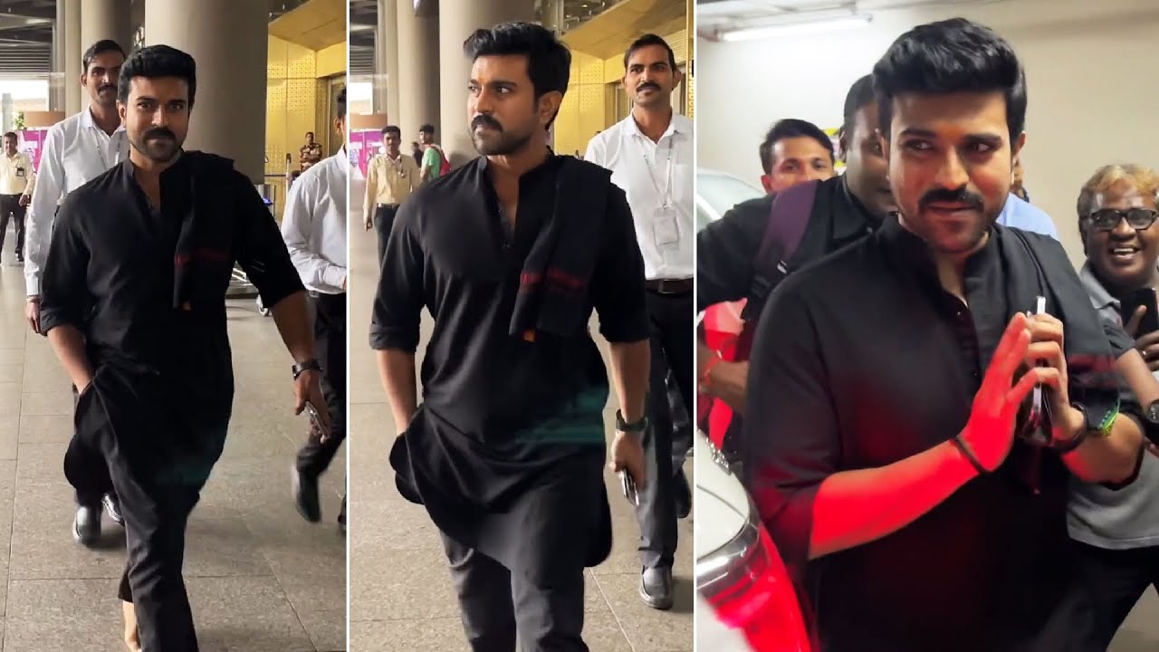 Global Star Ram Charan Spotted @ Mumbai Airport | #Gamechanger | Manastars