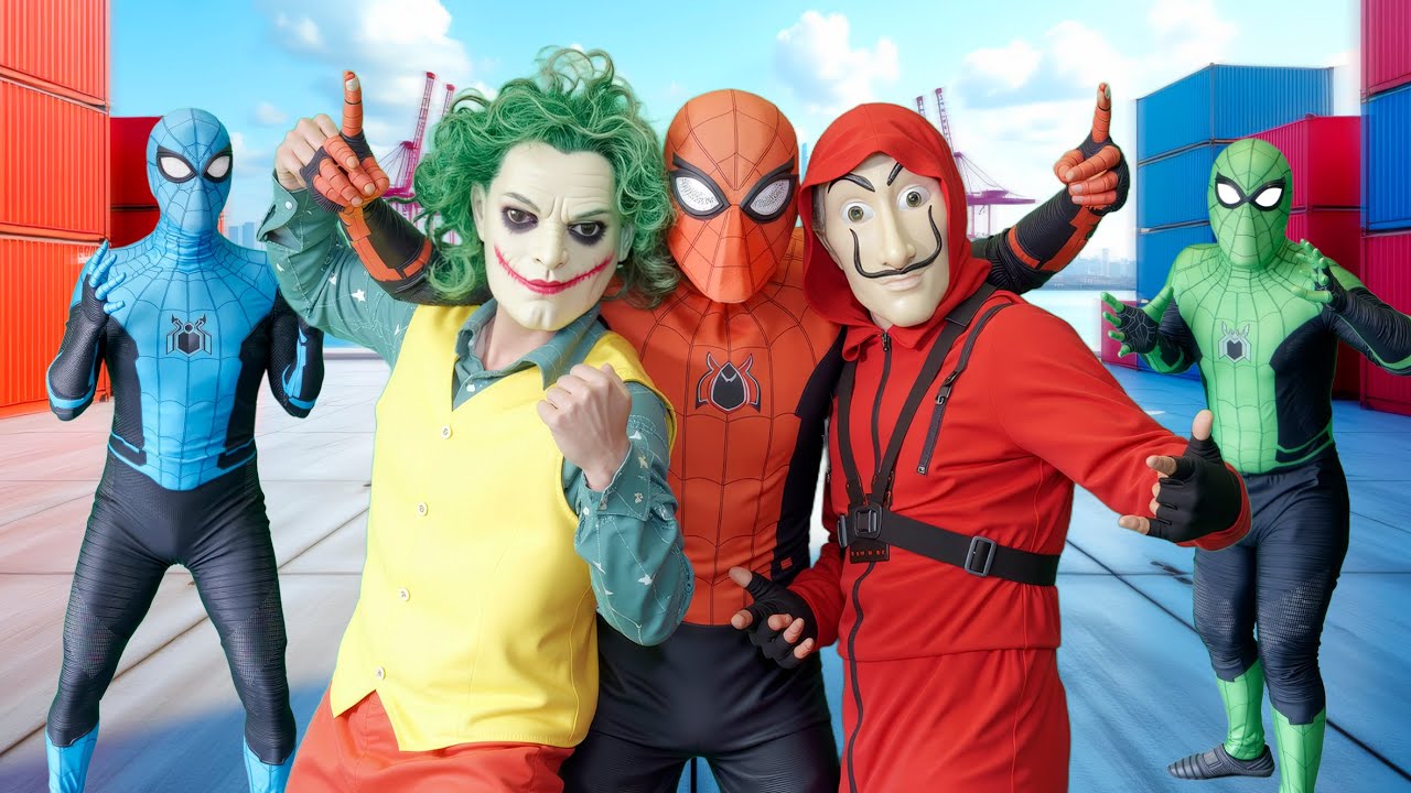 ジョーカーとイカゲームの人形がスパイダーマンを悪者にしちゃった！