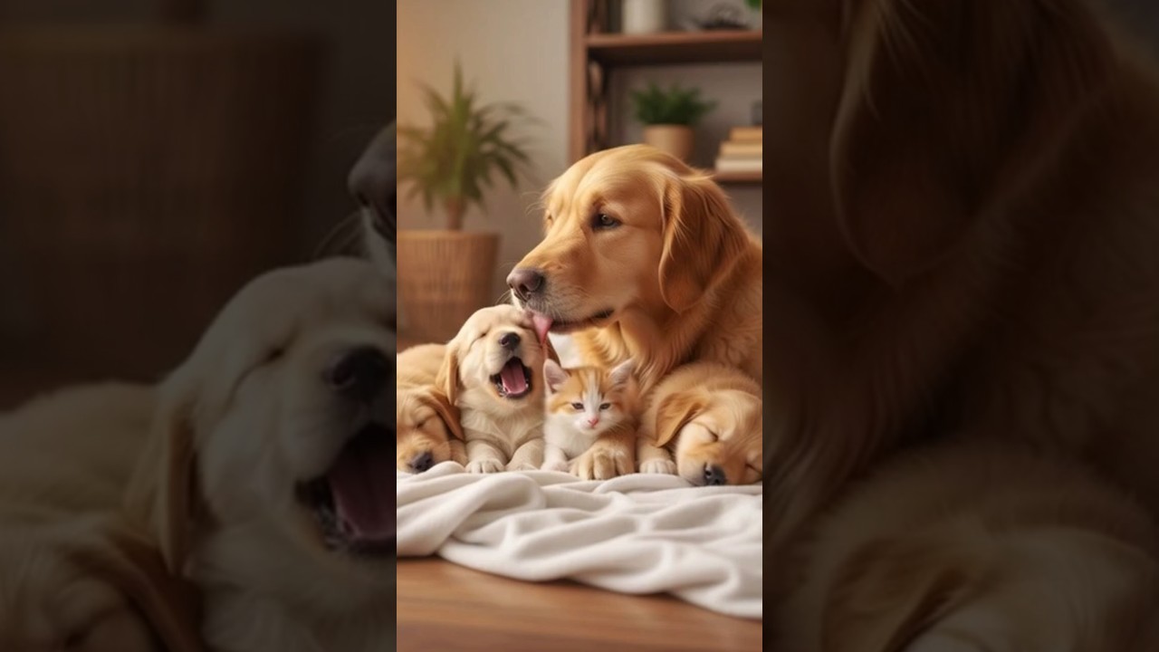 Pure love between dog and kitten 🐶🐱💛