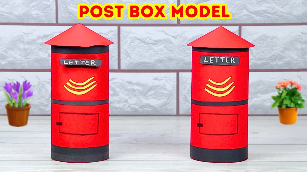 How to Make a Post Box Model with Paper for School Project | DIY Postal Letter Box / Mail Box Making