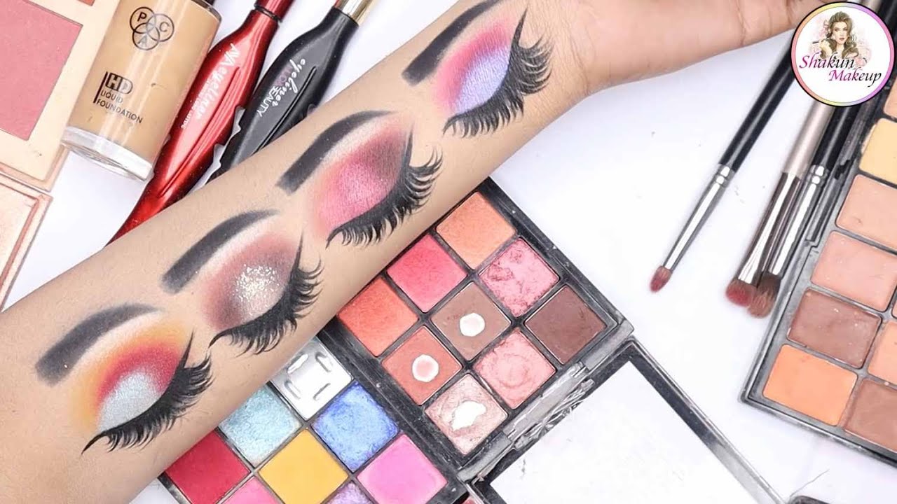 4 Quick & Simple eye makeup for wedding & party | Halo & Glitter eye makeup for girls