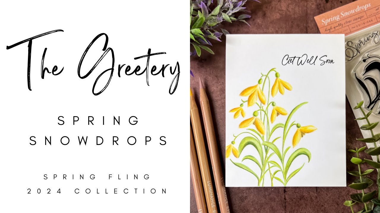 Let’s Color! The Greetery Spring Snowdrops + Colored Pencils