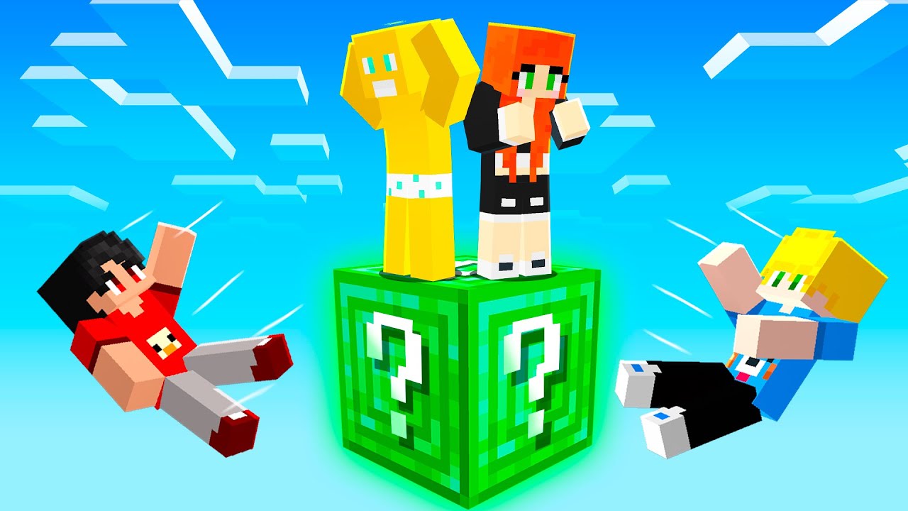 Sobrevivendo em Apenas 1 Bloco dos Amigos no Minecraft!