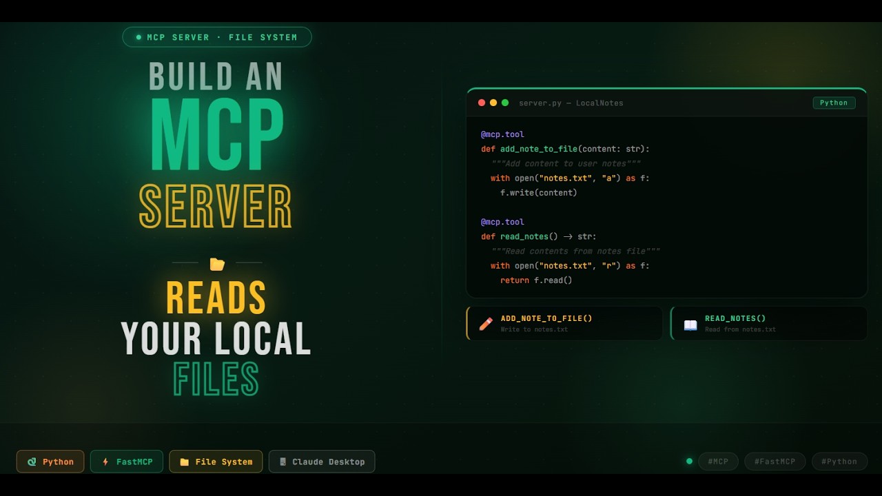 MCP # 0009 # Создайте MCP-сервер, который будет считывать ваши локальные файлы