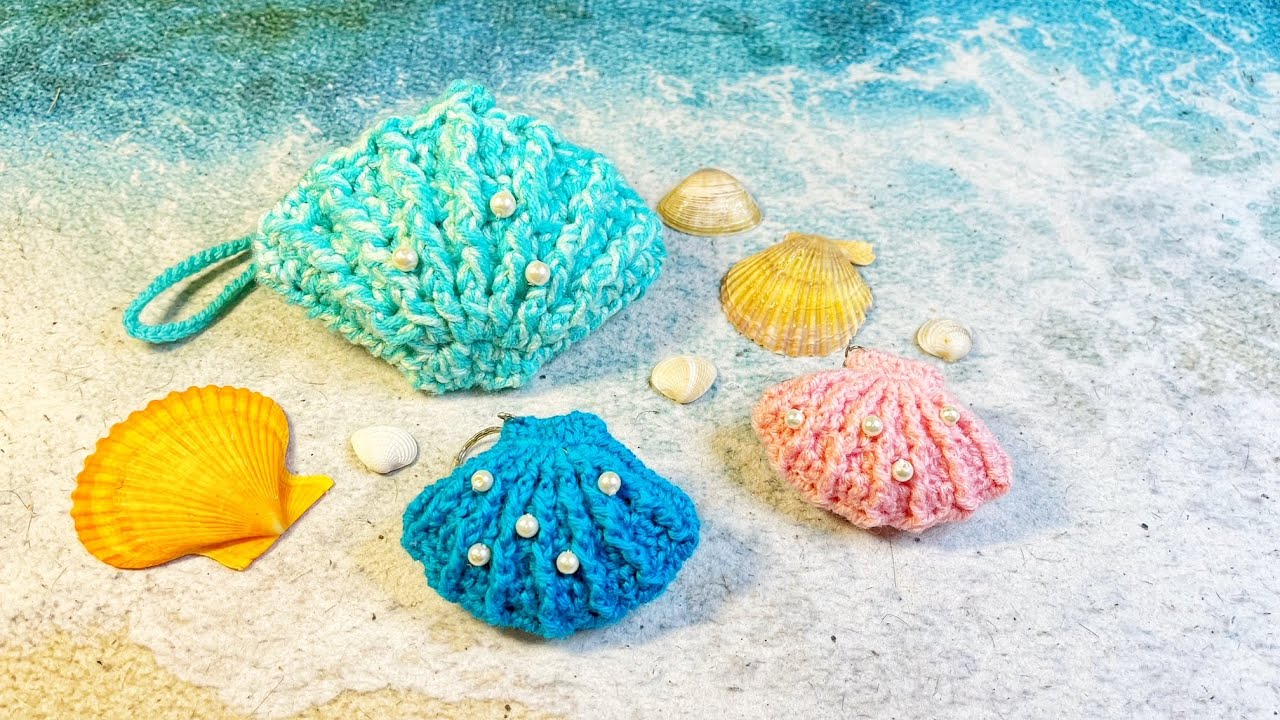 Crochet Seashell AirPods Pro Pouch / Keychain Tutorial: Step-by-step Guide