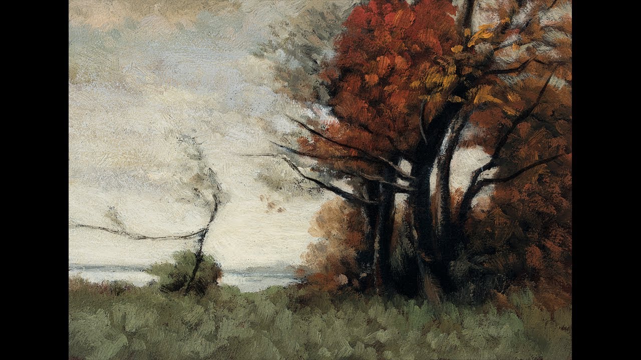 Study after Paul Desire Trouillebert Autumn in Candes Tonalist Landscape Oil Painting